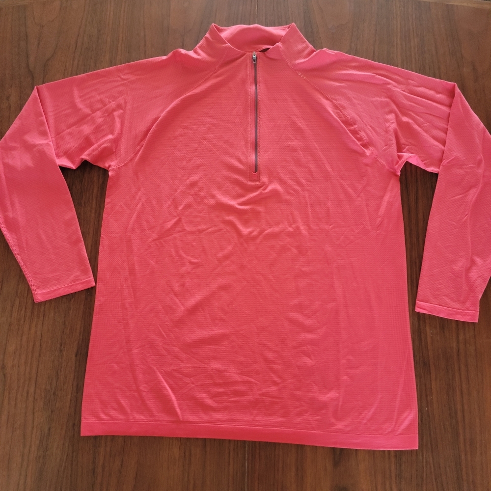 LULULEMON Metal Vent 1/2 Zip Shirt Workout Running Half Zip Pink XL